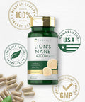 Carlyle Lions Mane Supplement Capsules | 4200mg | 60 Count | Vegetarian Non-GMO & Gluten