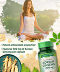 Korean Ginseng Capsules | 75 Count | Standardized Extract from Ginseng Root | Non-GMO, Gluten Supplement | by Nature's Truth