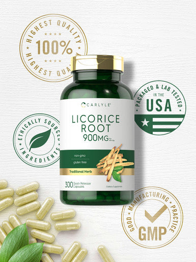 Carlyle Licorice Root Extract | 900Mg | 300 Capsules | Non-Gmo, Gluten Free Supplement