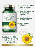 Carlyle Sunflower Lecithin Softgel Capsules | 2400mg | 200 Count | Rich in Phosphatidyl Choline | Non-GMO Soy Gluten Supplement