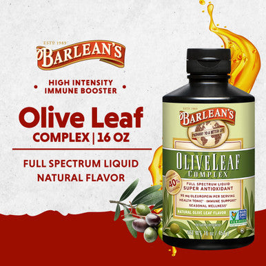 Barlean's Organic Oils Olive Leaf Complex Immune Support Liquid 16 Ounce