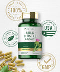 Carlyle Milk Thistle Supplement | 4375Mg | 200 Capsules | High Potency Extract | Vegetarian, Non-Gmo, Gluten Free