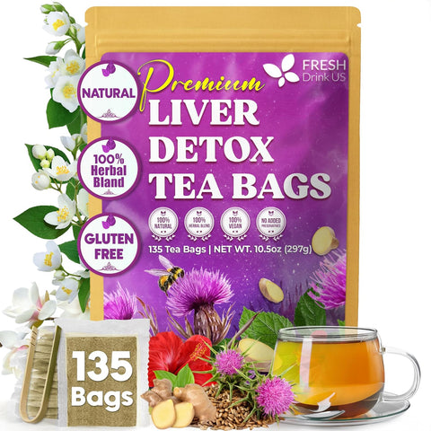 FreshDrinkUS, Premium 75 Mulberry Leaf Tea Bags, 100% Natural & Pure from Mulberry Leaves. Loose Leaf Herbal Tea. Made with Natural Material Tea Bags. No Sugar, No Caffeine, No Gluten, Vegan.