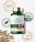 Carlyle Red Clover Capsules 1200Mg | 200 Count | Non-Gmo, Gluten Free | Red Clover Blossom Extract Supplement