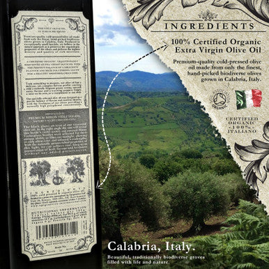 Epigenetics Organic Extra Virgin Olive Oil 1000ml | Prestige Cold Pressed Olives From Calabria, Italy | High Polyphenols | Premium Naturally Preserving Miron Violet Glass | 1L Vegan Friendly