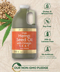 Carlyle Hemp Seed Oil | 64 Fl Oz | Virgin, Cold Pressed | With Omega 3, 6, 9 | Vegan, Non-Gmo, Gluten Free