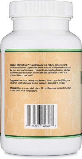 Hyaluronic Acid Supplement 180 Capsules Enhances Effects of Hyaluronic Acid Serum for Face 200mg Per Serving for Skin and Face Aging Support by Double Wood Supplements Acido Hialuronico