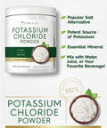 Potassium Chloride Powder Supplement 16 Oz | Food Grade | Salt Substitute | Vegan, Vegetarian, Non-Gmo, Gluten Free | By Carlyle