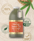 Carlyle Hemp Seed Oil | 64 Fl Oz | Virgin, Cold Pressed | With Omega 3, 6, 9 | Vegan, Non-Gmo, Gluten Free