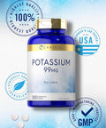 Carlyle Potassium 99mg | Plus Iodine | 500 Vegetarian Tablets | Non-GMO and Gluten Supplement