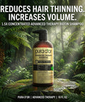 PURA D'OR Advanced Therapy Shampoo Reduces Hair Thinning & Increases Volume, No SLS, Biotin Shampoo Infused w/Argan Oil, Aloe Vera for All Hair Types, Men & Women, Invigorating Forest Scent 16 Fl Oz