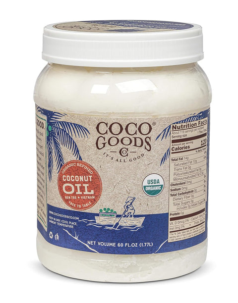 CocoGoodsCo Vietnam Single-Origin Organic Refined Coconut Oil (15 fl. oz) - Gluten-free, Non-GMO, No Cholesterol - Great for Cooking and Baking with No Coconut Flavor and Scent
