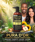PURA D'OR Advanced Therapy Conditioner For Increased Moisture, Strength, Volume & Texture, No Sulfates, Contains Argan Oil & Biotin, All Hair Types, Men & Women, 16 Oz