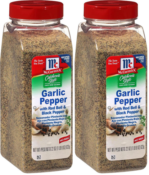 McCormick California Style Garlic Pepper with Red Bell & Black Pepper Coarse Grind Seasoning, 22 oz