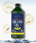 Carlyle Cod Liver Oil Liquid | 16 fl oz | Pack of 3 Bottles | Lemon Flavor | Norwegian | Non GMO Gluten