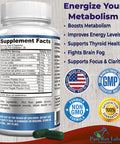 Thyroid Support With Iodine - Metabolism Booster, Energy Booster, Increase Focus - Premium Non-Gmo Thyroid Supplement 60 Capsules