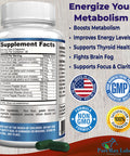 YUMMYVITE Thyroid Support With Iodine - Metabolism Booster, Energy Booster, Increase Focus - Premium Non-Gmo Thyroid Supplement 60 Capsules