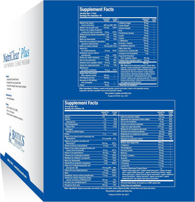 Biotics Research NutriClear Plus Detox Program Convenient. Single Pack Serving. Easy to Follow Metabolic Cleanse Program. 17 Grams Organic Pea Protein/Serving 30 Packs. Shaker Bottle.