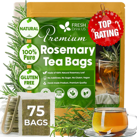 FreshDrinkUS, Premium 50 Mulberry Leaf Tea Bags, 100% Natural & Pure from Mulberry Leaves. Herbal Tea. Made with Natural Material Tea Bags. No Sugar, No Caffeine, No Gluten, Vegan.