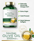 Olive Oil Supplement 2000mg 120 Softgels Cold Pressed Extra Virgin Olive Oil Non-GMO Gluten Free by Carlyle