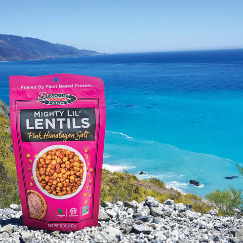 Seapoint Farms Mighty Lil' Lentils Savory Plant Based Snack 5g Protein 5g Fiber Vegan GlutenFree NonGMO Kosher OntheGo Snacking Pink Himalayan Salt 5 oz Bag (Pack of 3)