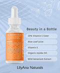 LilyAna Naturals Charcoal Face Scrub 3 Oz and Vitamin C Serum 1 Oz Bundle AntiAging Facial Exfoliator and Face Serum with Hyaluronic Acid and Vitamin E Anti Aging Serum for Women and Men