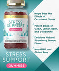 Carlyle Stress Support Gummies | 50 Count | With Gaba And L-Theanine | Natural Strawberry Lemon Flavor | Non-Gmo, Gluten Free Sup