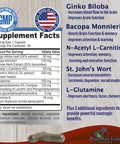 YUMMYVITE Nootropic Brain Booster - Memory & Brain Support Supplement With Ginkgo Biloba, Bacopa Monnieri - 30 Capsules