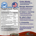 YUMMYVITE Nootropic Brain Booster - Memory & Brain Support Supplement With Ginkgo Biloba, Bacopa Monnieri - 30 Capsules