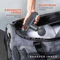 Sharper Image Deep Tissue Portable Percussion Massage Gun, Powerboost Move Full Body, Back & Neck Muscle Massager With 4 Attachments - Handheld Rechargeable Electric Massage Gun For Athletes