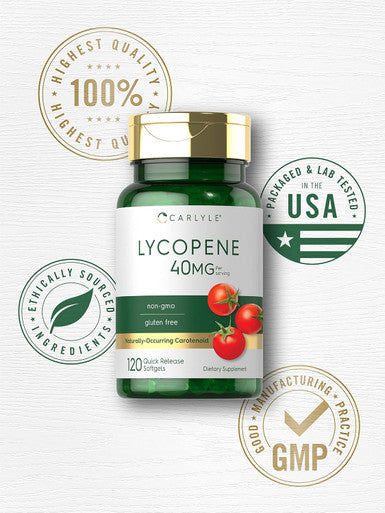 Carlyle Lycopene 40mg | 120 Softgels | Naturally-Occurring Carotenoid | Non-GMO & Gluten Supplement