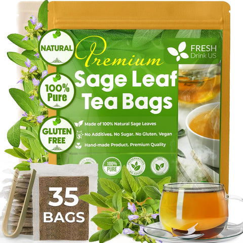FreshDrinkUS, Premium 75 Mulberry Leaf Tea Bags, 100% Natural & Pure from Mulberry Leaves. Loose Leaf Herbal Tea. Made with Natural Material Tea Bags. No Sugar, No Caffeine, No Gluten, Vegan.