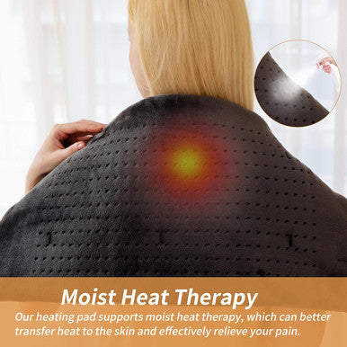 Heating Massaging Weighted Pad,Heated Pads For Back And Shoulders,Portable Heat Pad For Neck,Cramp,Menstrual Pain,3 Heat Settings 6 Massage,18 Relaxing Combinations,Auto Off,20"24",Dark Grey