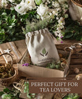 Gardenika Tea Sampler - Herbal and Caffeinated - Assorted Variety Pack Set - 50 Teabags 50 Different Flavors in Cotton Pouch
