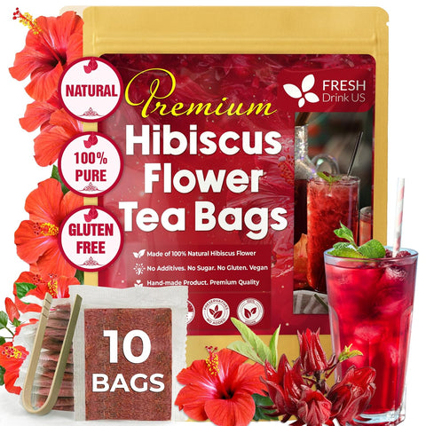 FreshDrinkUS, Premium 75 Mulberry Leaf Tea Bags, 100% Natural & Pure from Mulberry Leaves. Loose Leaf Herbal Tea. Made with Natural Material Tea Bags. No Sugar, No Caffeine, No Gluten, Vegan.