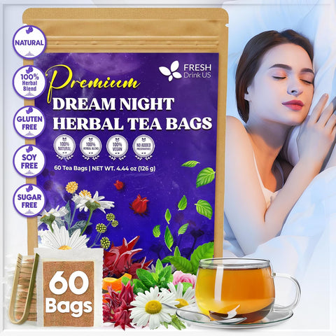 FreshDrinkUS, Premium 120 Mulberry Leaf Tea Bags, 100% Natural & Pure from Mulberry Leaves. Loose Leaf Herbal Tea. Made with Natural Material Tea Bags. No Sugar, No Caffeine, No Gluten, Vegan.