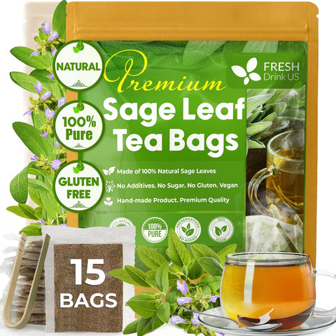 FreshDrinkUS, Premium 120 Mulberry Leaf Tea Bags, 100% Natural & Pure from Mulberry Leaves. Loose Leaf Herbal Tea. Made with Natural Material Tea Bags. No Sugar, No Caffeine, No Gluten, Vegan.