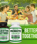 Probiotic 40 Billion CFU Shelf Stable with Prebiotics and Acidophilus Stable Potency Until Expiration Time Delay Release Probiotics Arazo Nutrition
