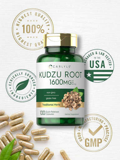 Carlyle Kudzu Root | 100 Extract Capsules | Non-GMO and Gluten Formula | Traditional Herbal Supplement