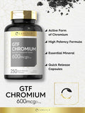 Carlyle GTF Chromium 600 mcg | 250 Capsules | Non-GMO Gluten