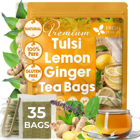 FreshDrinkUS, Premium 120 Mulberry Leaf Tea Bags, 100% Natural & Pure from Mulberry Leaves. Loose Leaf Herbal Tea. Made with Natural Material Tea Bags. No Sugar, No Caffeine, No Gluten, Vegan.