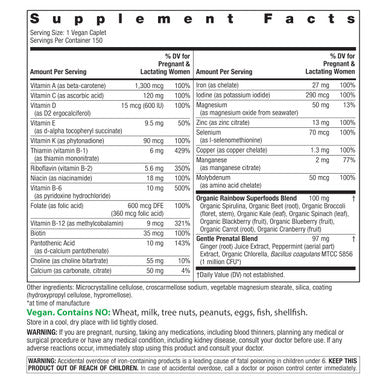 Rainbow Light Prenatal One High Potency Daily Multivitamin with Folate Ginger and Probiotics Supports Mom and Baby from Conception to Nursing; Vegan 150 Tablets Pack May VaryRainbow Light Prenatal One' Multivitamin 90 Tablets