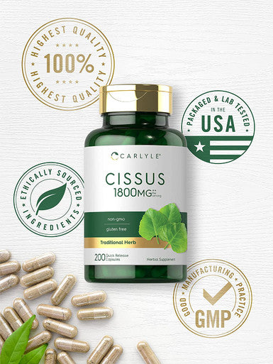 Carlyle Cissus Quadrangularis 1800Mg | 200 Capsules | Traditional Herb Extract Supplement | Non-Gmo And Gluten Free Formula