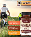 Ashwagandha 1950mg (2 Pack) - Ashwagandha Root Powder with BioPerine. Mood Support Supplement - 180 Veggie Capsules - New Age