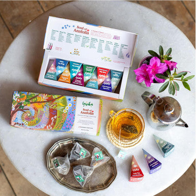 Lazi ka Lazika Herbal Tea Variety Pack Holistic Wellbeing Tea Assortment Tea Sampler Set Assorted Tea Variety Pack with Pyramid Tea Bags Herbal Teas Tea Set 10 Counts