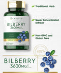 Carlyle Bilberry Extract Capsules | 3600Mg | 200 Count | Vegetarian, Non-Gmo, Gluten Free Fruit Supplement