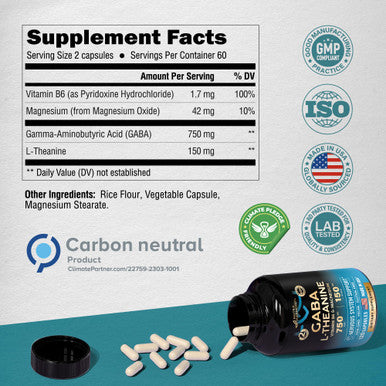 NUTRAHARMONY Gaba With L-Theanine & Cortisol Support Complex Capsules
