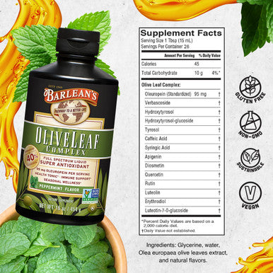 Barlean's Olive Leaf Complex Peppermint Flavor 16 Oz (454 G)