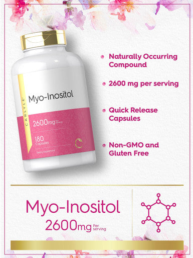 Carlyle Myo-Inositol 2600Mg | 180 Capsules | Extra Strength Supplement | Non-Gmo, Gluten Free
