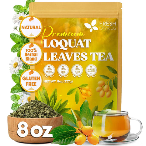 FreshDrinkUS, Premium 75 Mulberry Leaf Tea Bags, 100% Natural & Pure from Mulberry Leaves. Loose Leaf Herbal Tea. Made with Natural Material Tea Bags. No Sugar, No Caffeine, No Gluten, Vegan.